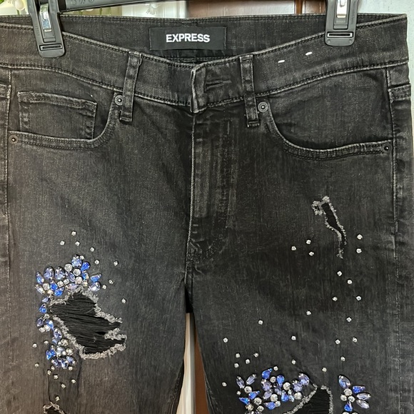 Express Vintage Skinny High Rise Size 4 NWOT - Picture 3 of 9